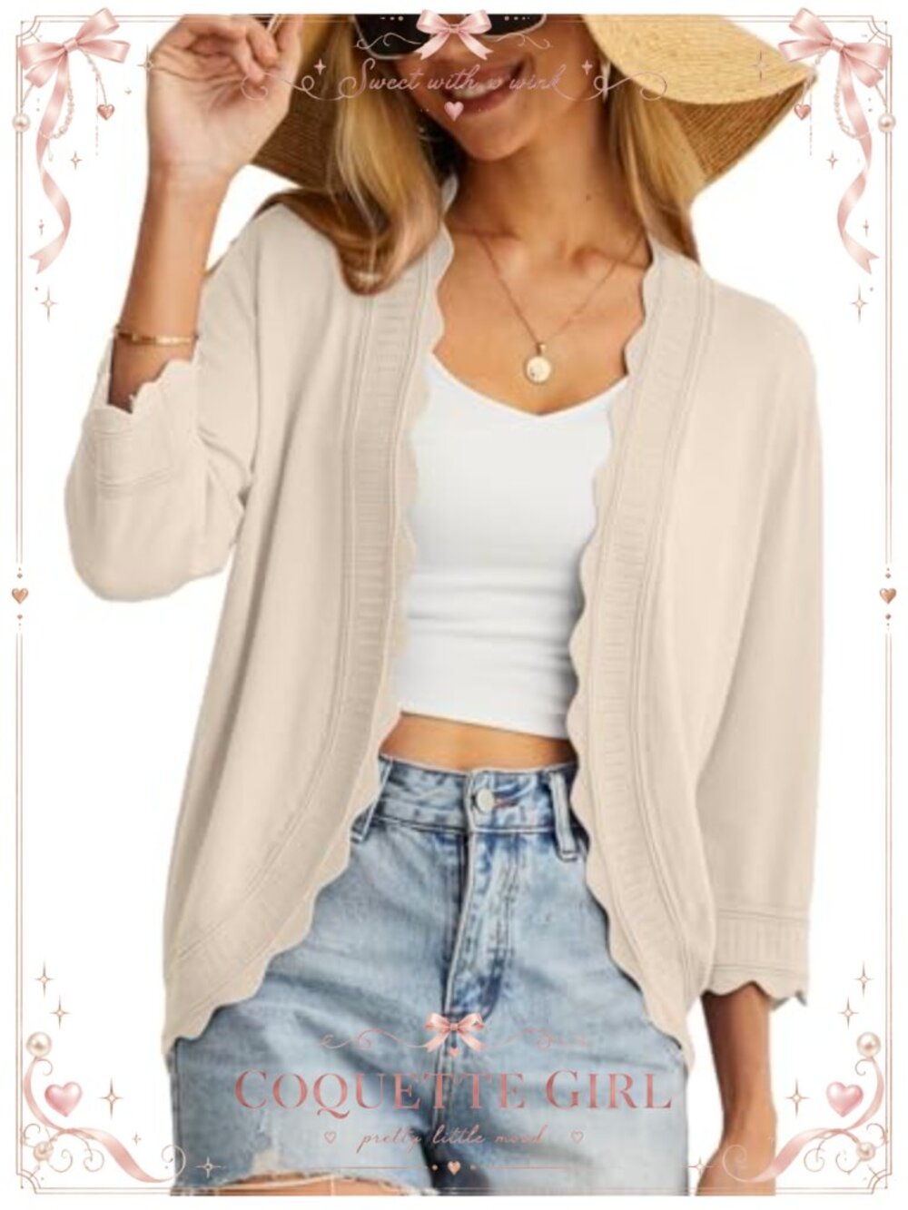 Womens Lightweight Open Front Summer Cardigan Cropped Knit Shrug